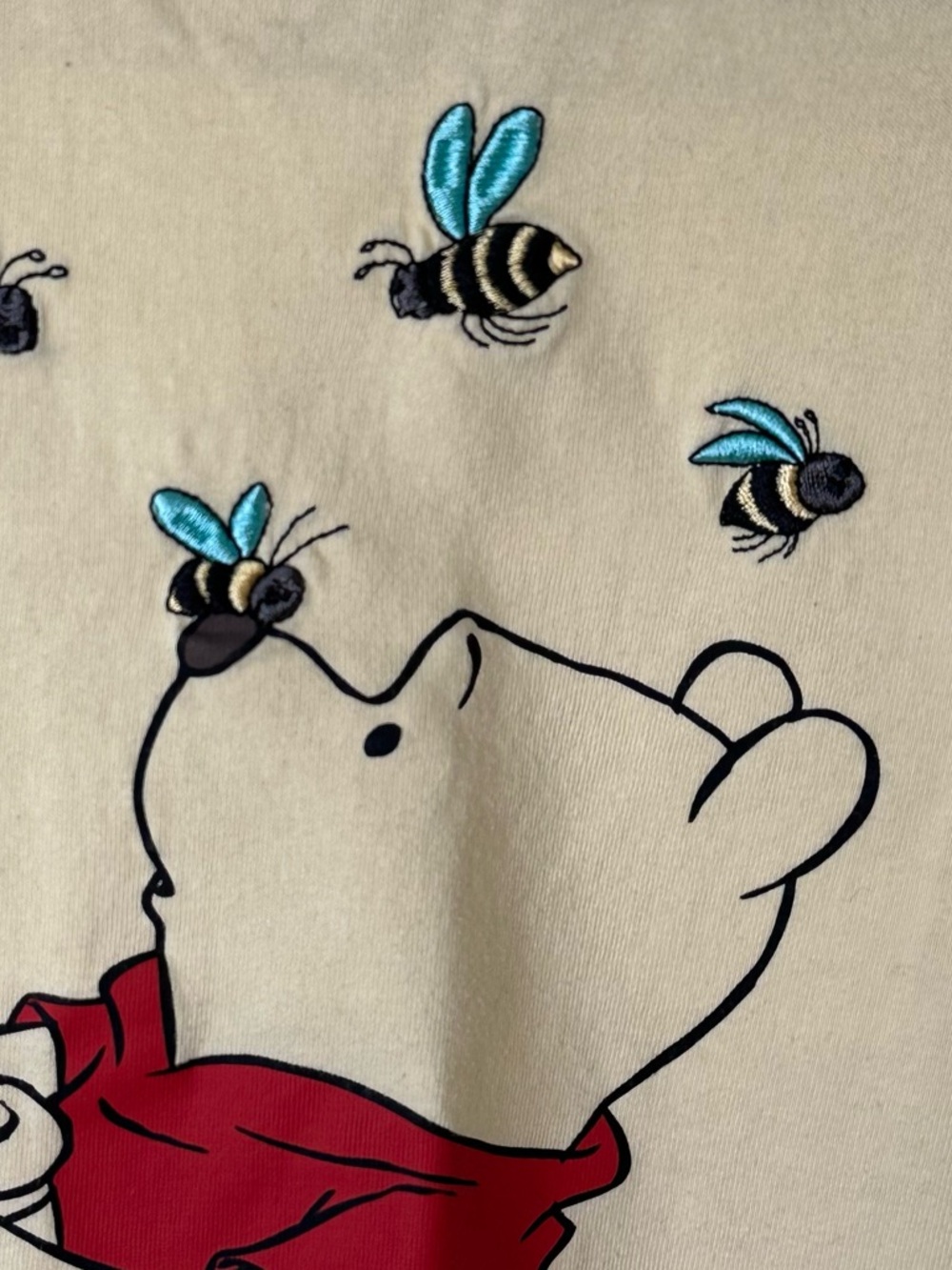 Winnie The Pooh Embroidered Yellow T Shirt M - Picture 5 of 6